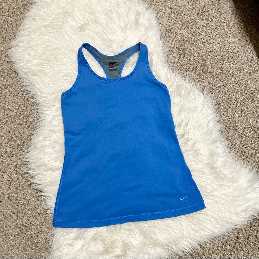 Nike Women's Racerback Blue Cotton Tank Top Size L